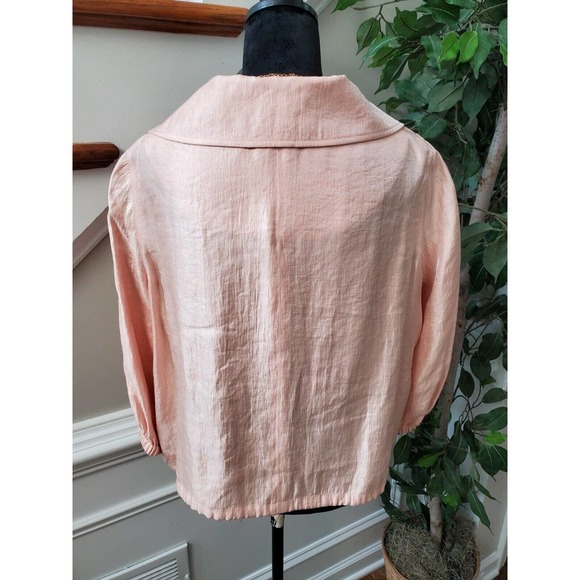 Ruby Rd. Women Solid Pink Rayon Full Zip Front Long Sleeve Jacket Blazer Size 12 - Picture 5 of 10